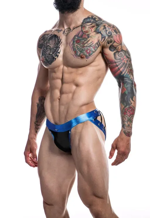 Cut for Men Desire Jockstrap-BlueLeatherette-M