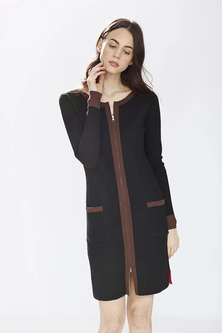 Danielle Reversible 4-Way Silk/Cashmere Cardigan/Dress – Red/Black