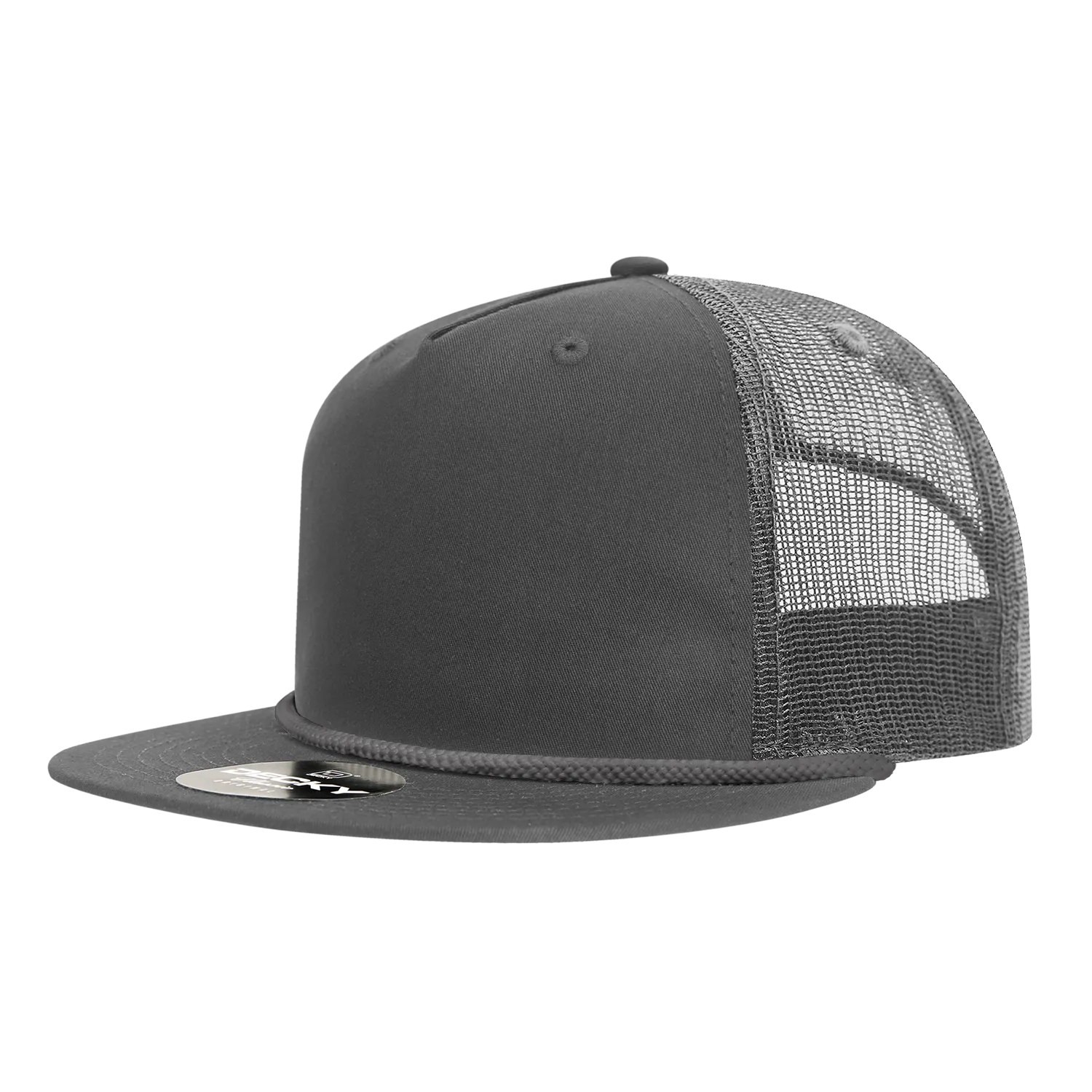 Decky 6041 5 Panel High Profile Relaxed Cotton Blend Trucker Hat w/Rope