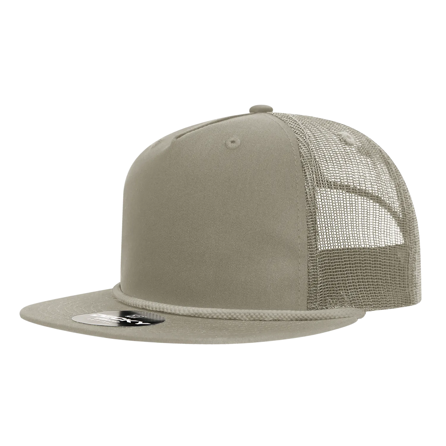 Decky 6041 5 Panel High Profile Relaxed Cotton Blend Trucker Hat w/Rope