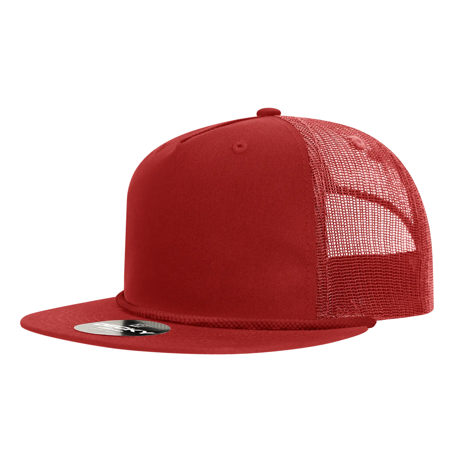 Decky 6041 5 Panel High Profile Relaxed Cotton Blend Trucker Hat w/Rope