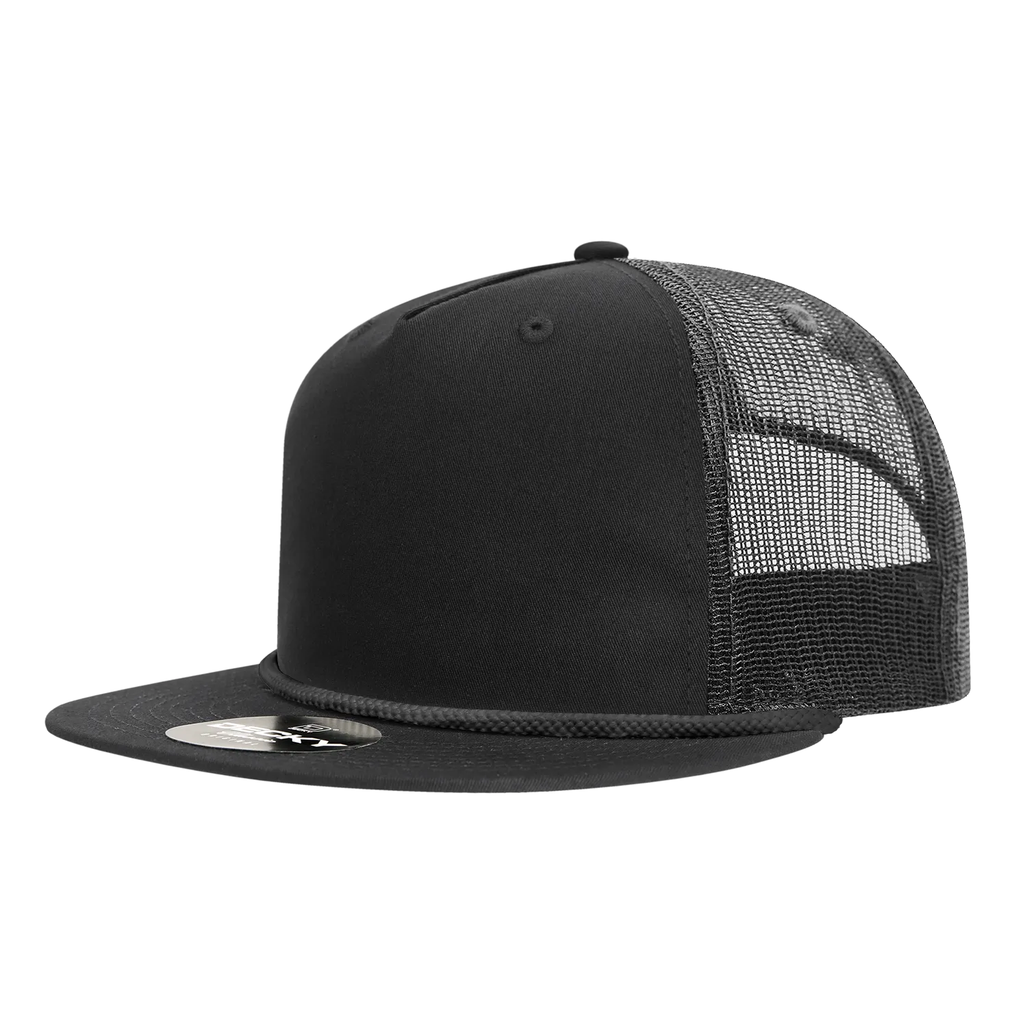 Decky 6041 5 Panel High Profile Relaxed Cotton Blend Trucker Hat w/Rope