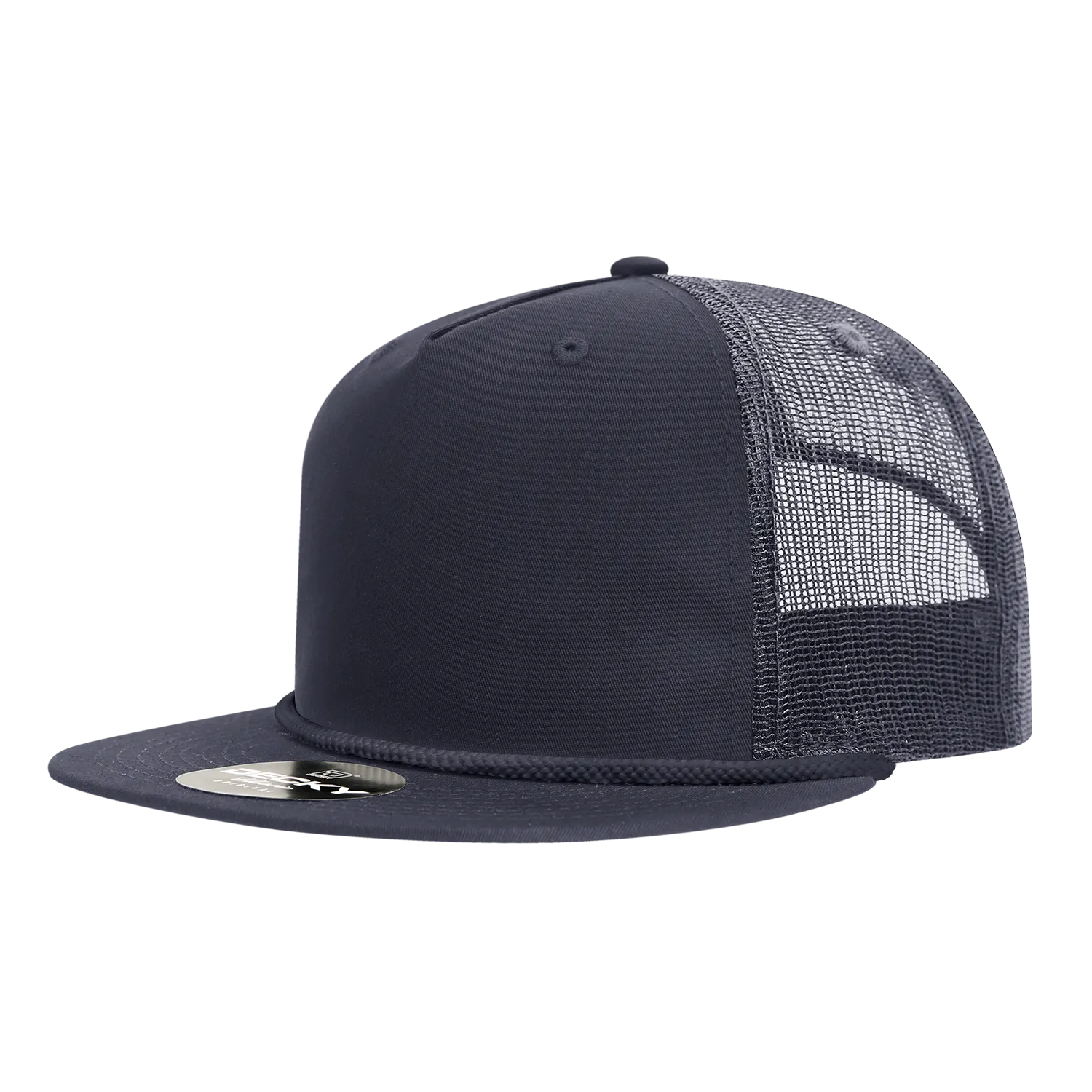 Decky 6041 5 Panel High Profile Relaxed Cotton Blend Trucker Hat w/Rope
