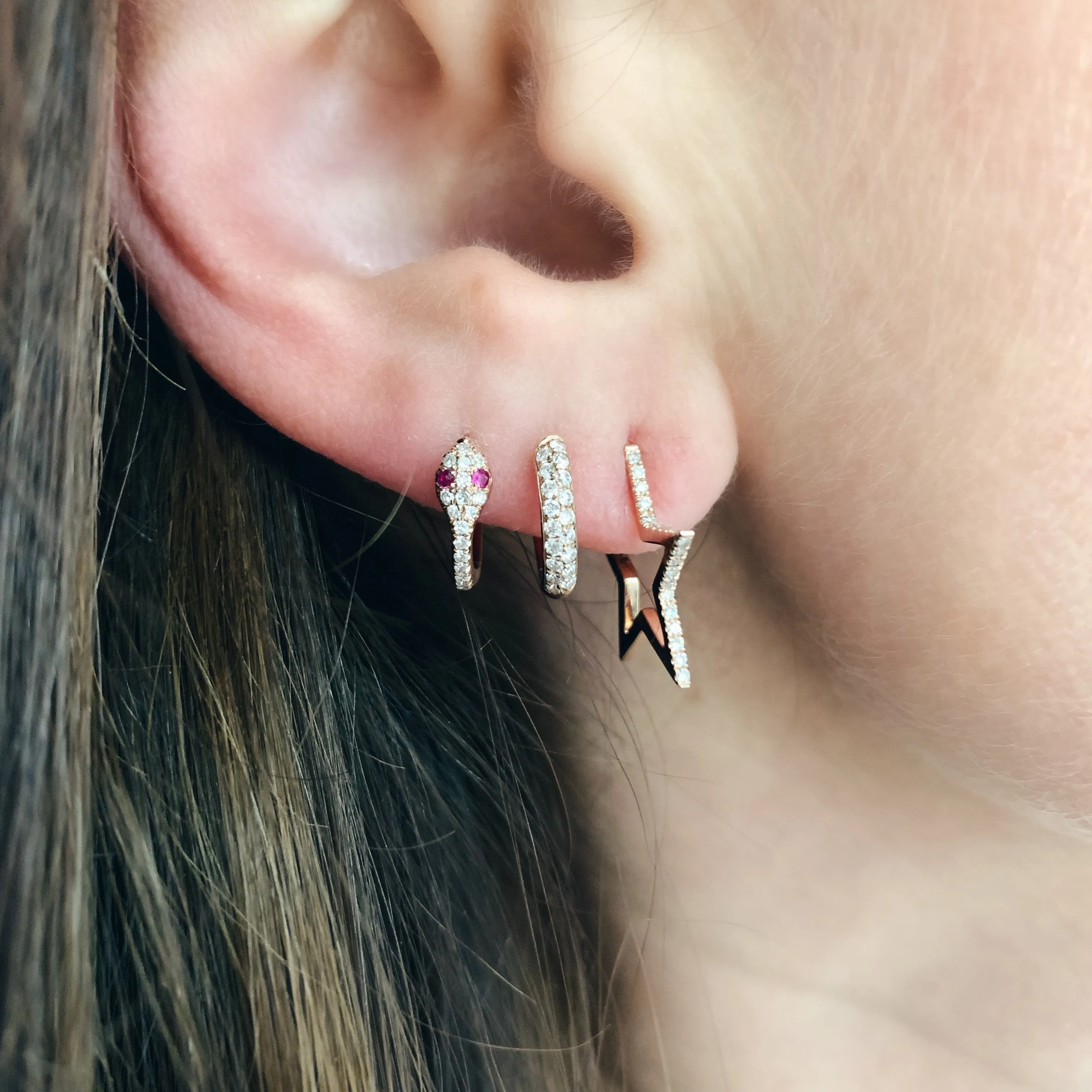 Diamond Star Hoop Earrings