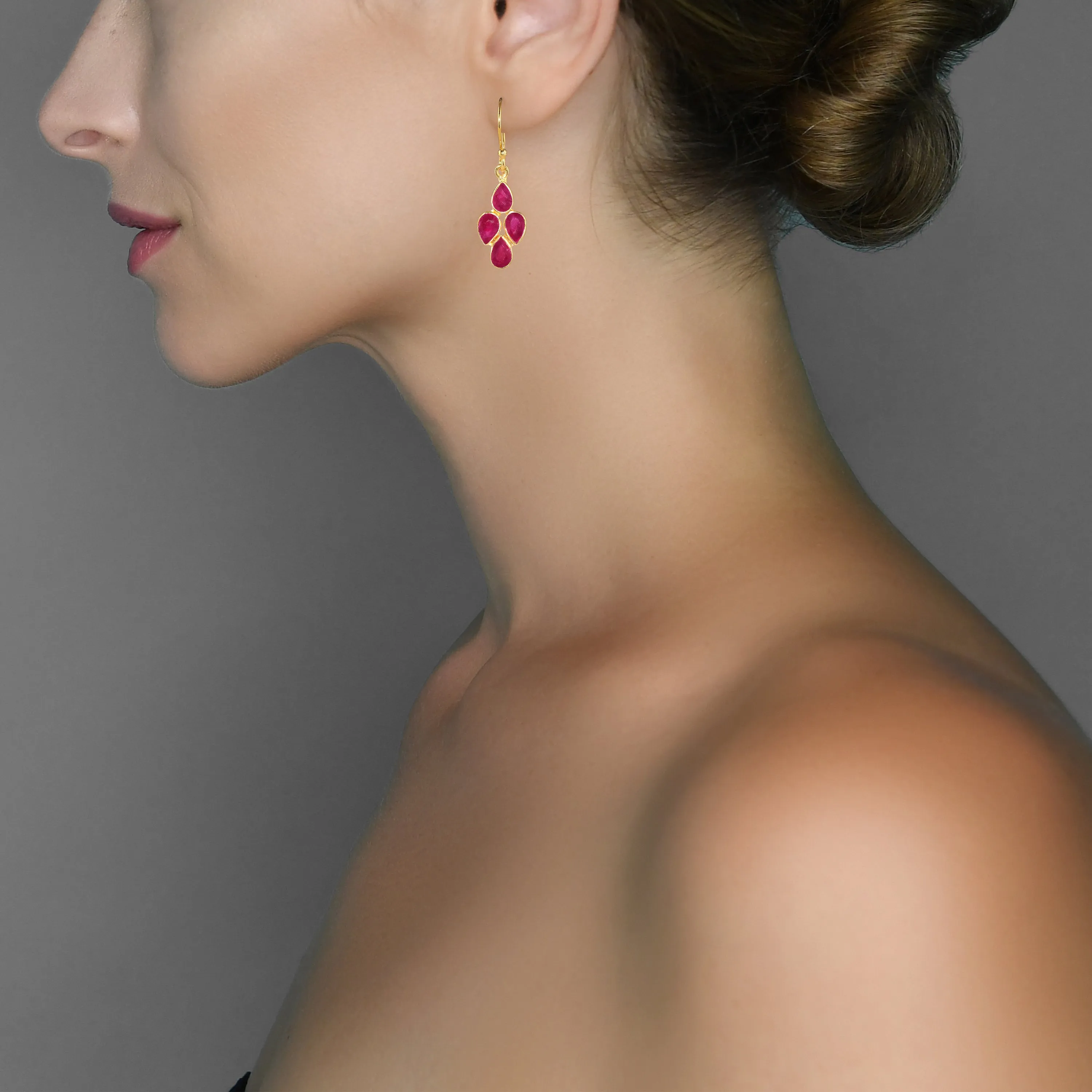 Earrings - Little Raindrop in Ruby