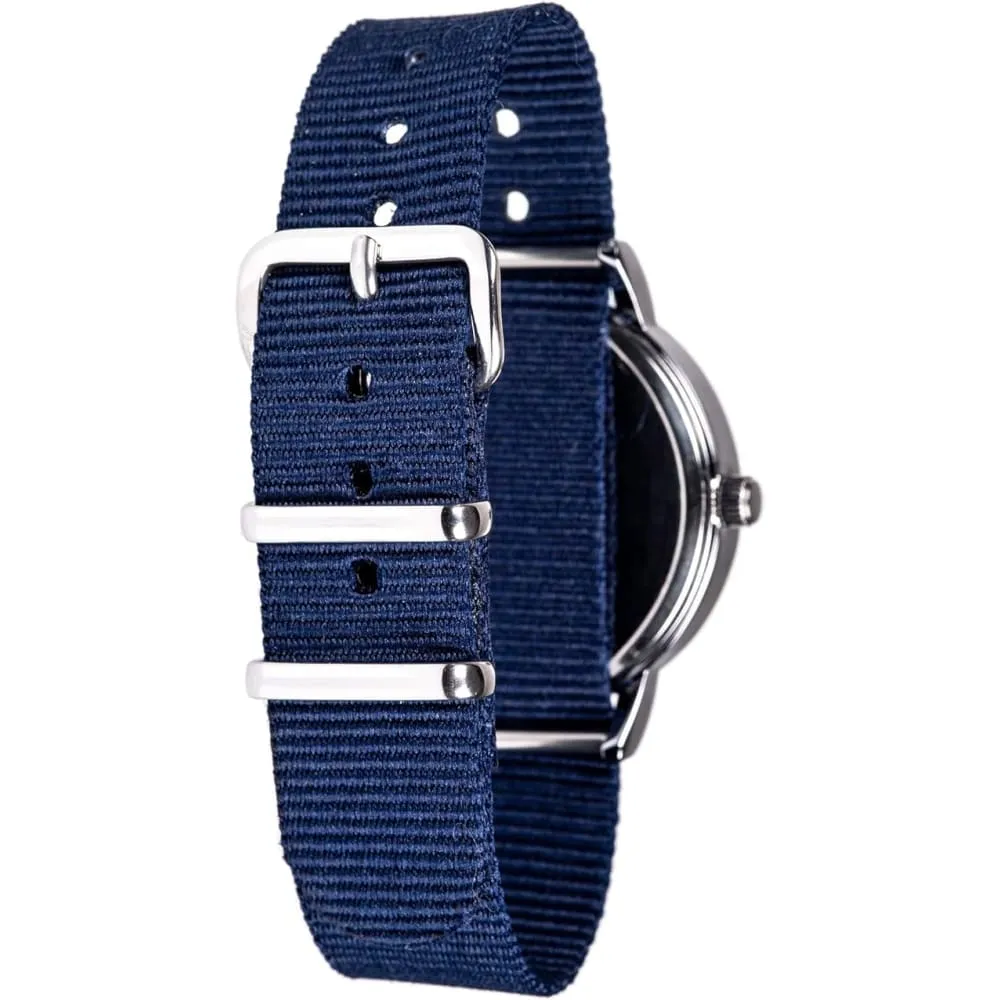Easyread Time Teaching Waterproof Wrist Watch Rainbow face navy blue