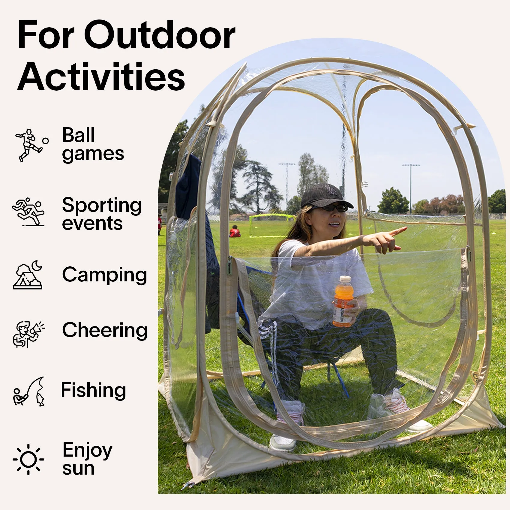EighteenTek 1-Person Sports Tent, Portable Pop Up Shelter for Outdoor Activities