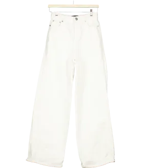 Elka Collective White Wide Leg Jeans UK 6