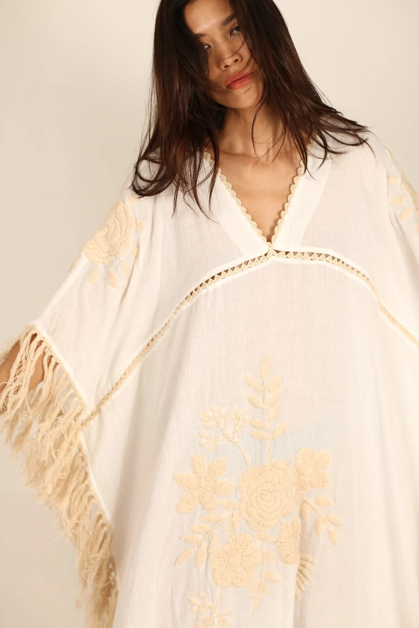 EMBROIDERED KAFTAN DRESS CASSI