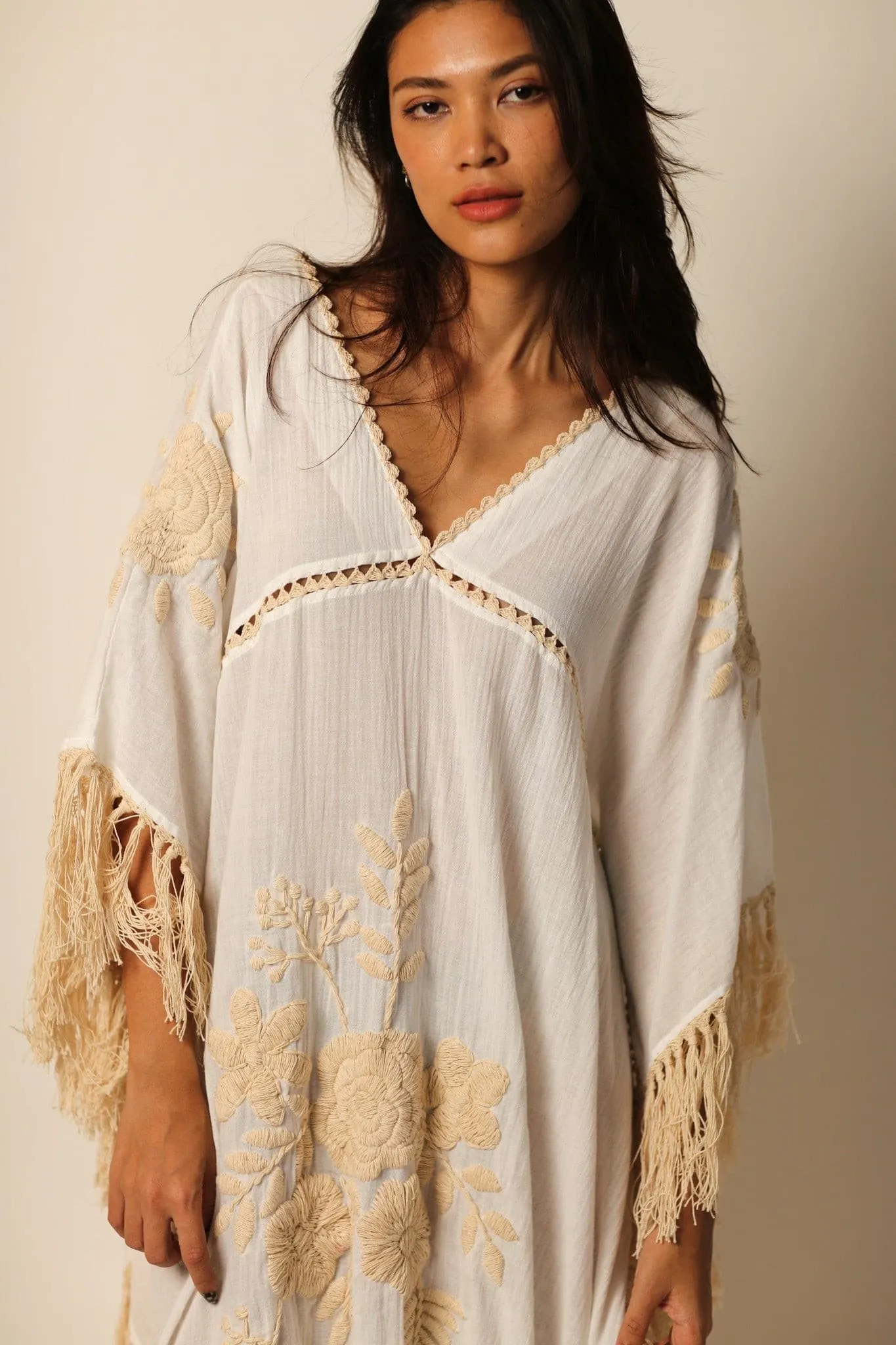 EMBROIDERED KAFTAN DRESS CASSI