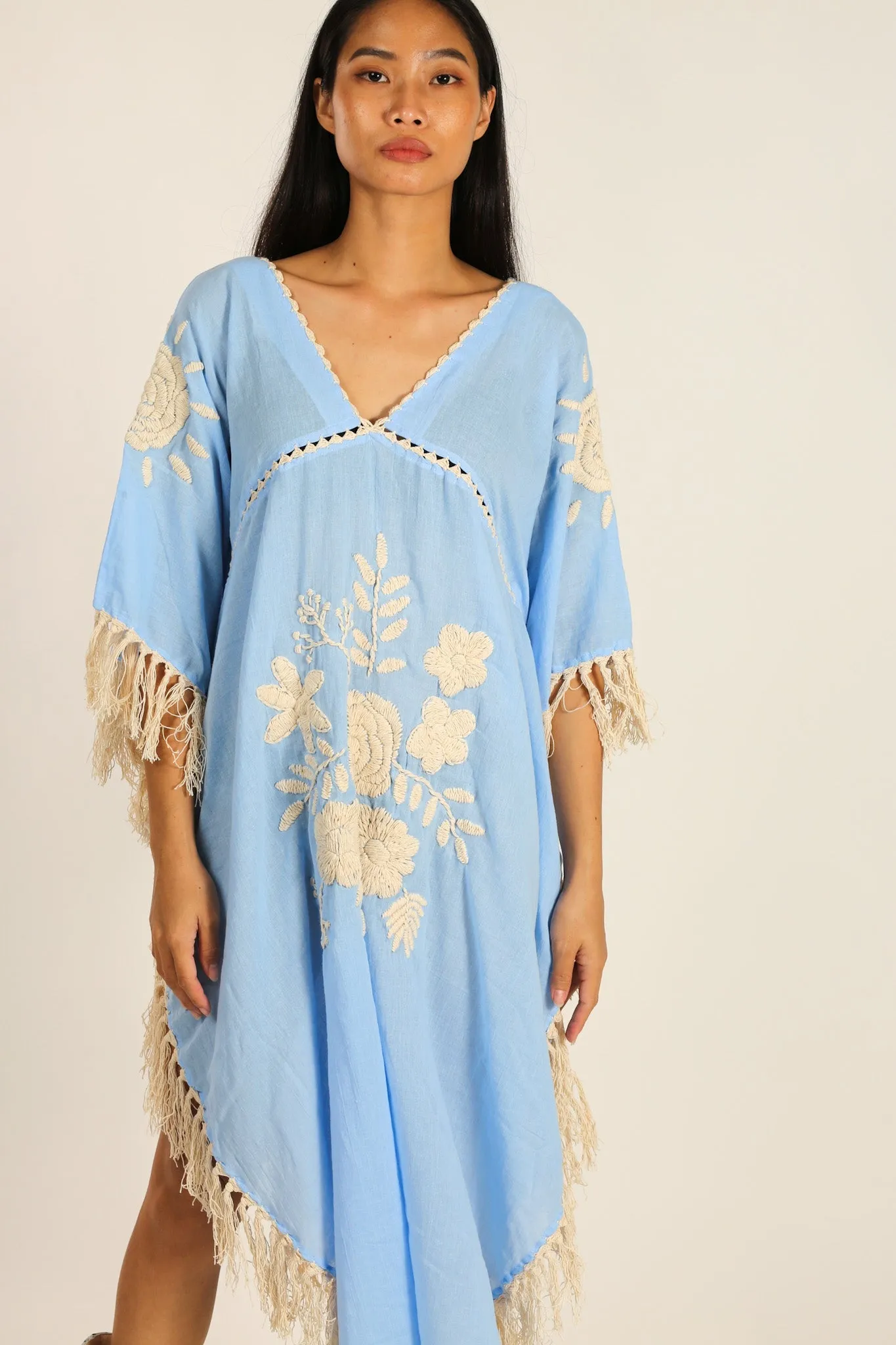 EMBROIDERED KAFTAN DRESS CASSI