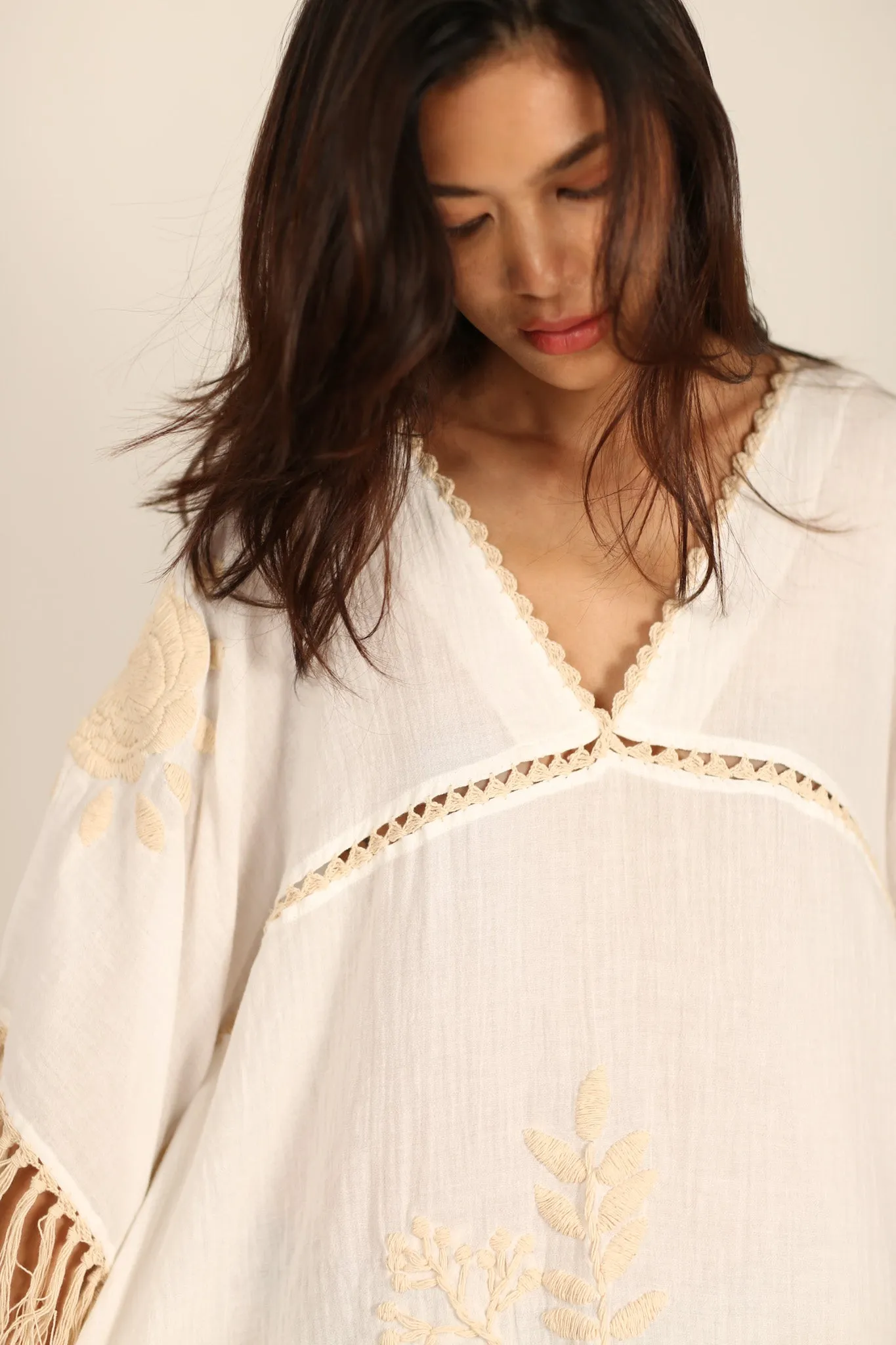 EMBROIDERED KAFTAN DRESS CASSI