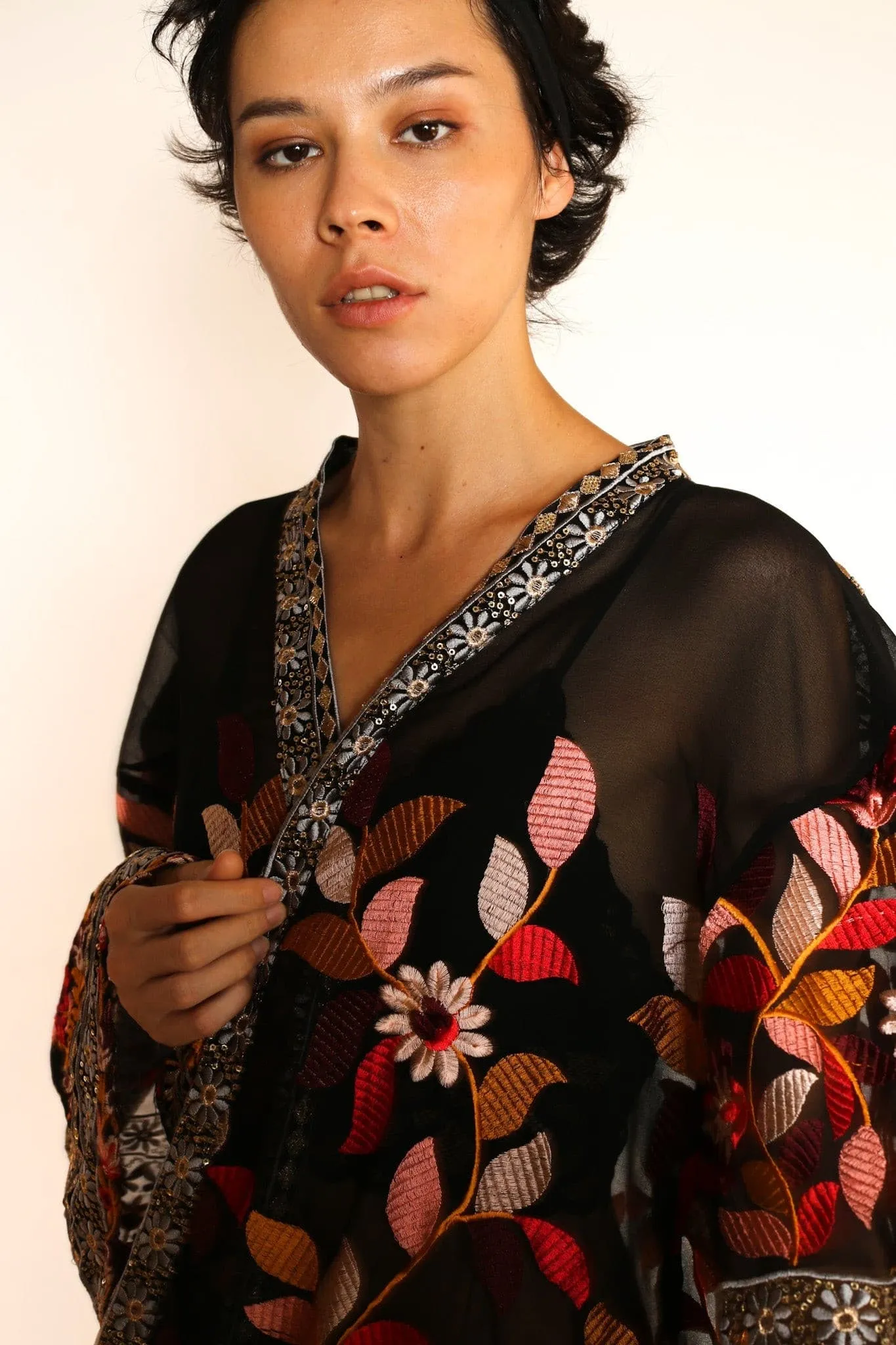 EMBROIDERED KIMONO DUSTER PIERA