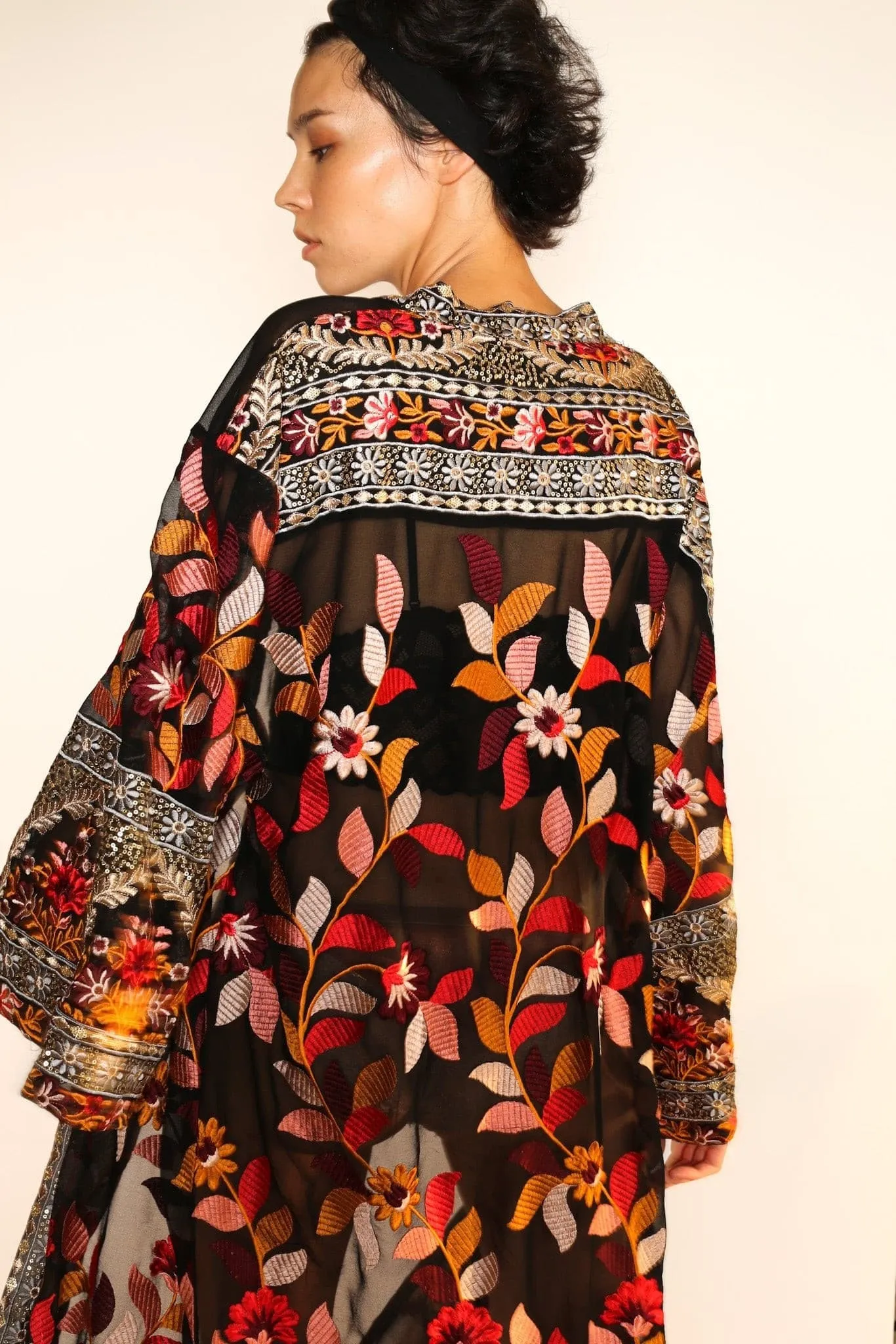 EMBROIDERED KIMONO DUSTER PIERA