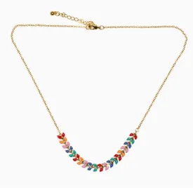 Enamel Leaf Necklace