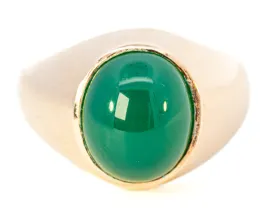 Exclusive 9ct Yellow Gold Agate Men's Ring: The Pinnacle of Elegance