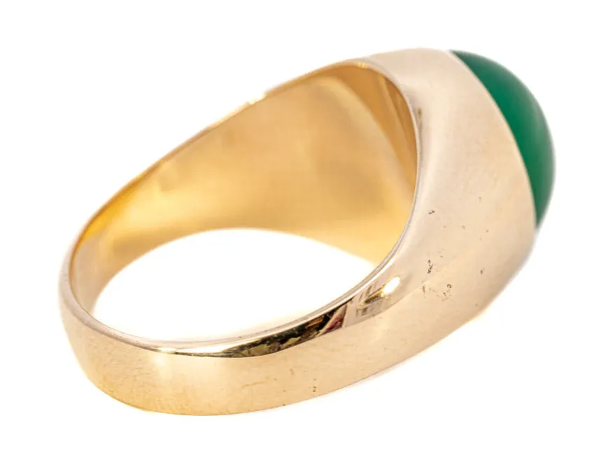 Exclusive 9ct Yellow Gold Agate Men's Ring: The Pinnacle of Elegance