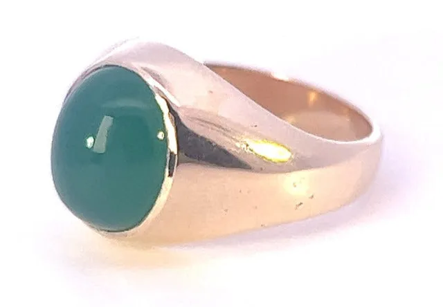 Exclusive 9ct Yellow Gold Agate Men's Ring: The Pinnacle of Elegance