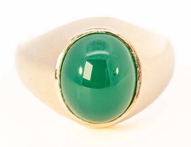 Exclusive 9ct Yellow Gold Agate Men's Ring: The Pinnacle of Elegance