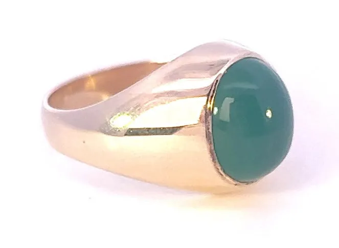 Exclusive 9ct Yellow Gold Agate Men's Ring: The Pinnacle of Elegance