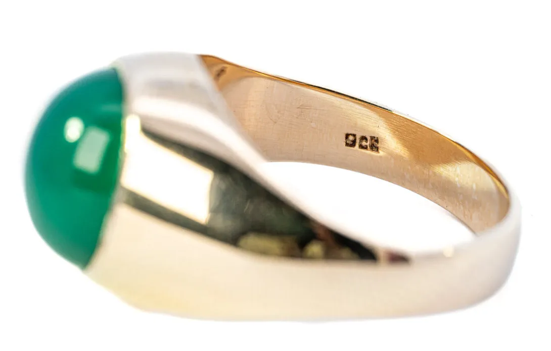 Exclusive 9ct Yellow Gold Agate Men's Ring: The Pinnacle of Elegance