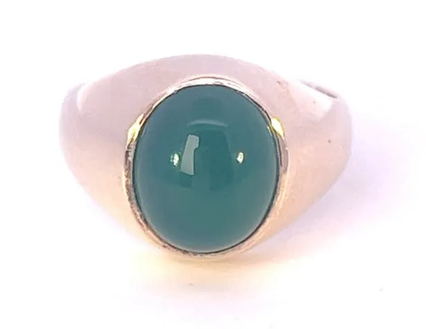 Exclusive 9ct Yellow Gold Agate Men's Ring: The Pinnacle of Elegance