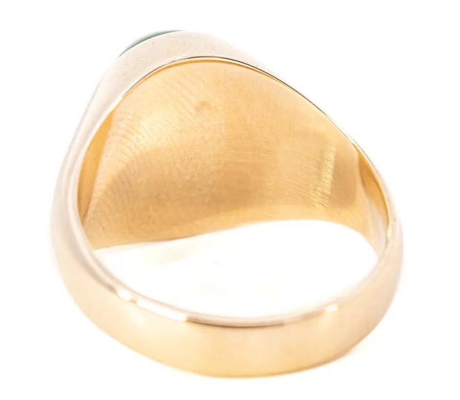 Exclusive 9ct Yellow Gold Agate Men's Ring: The Pinnacle of Elegance