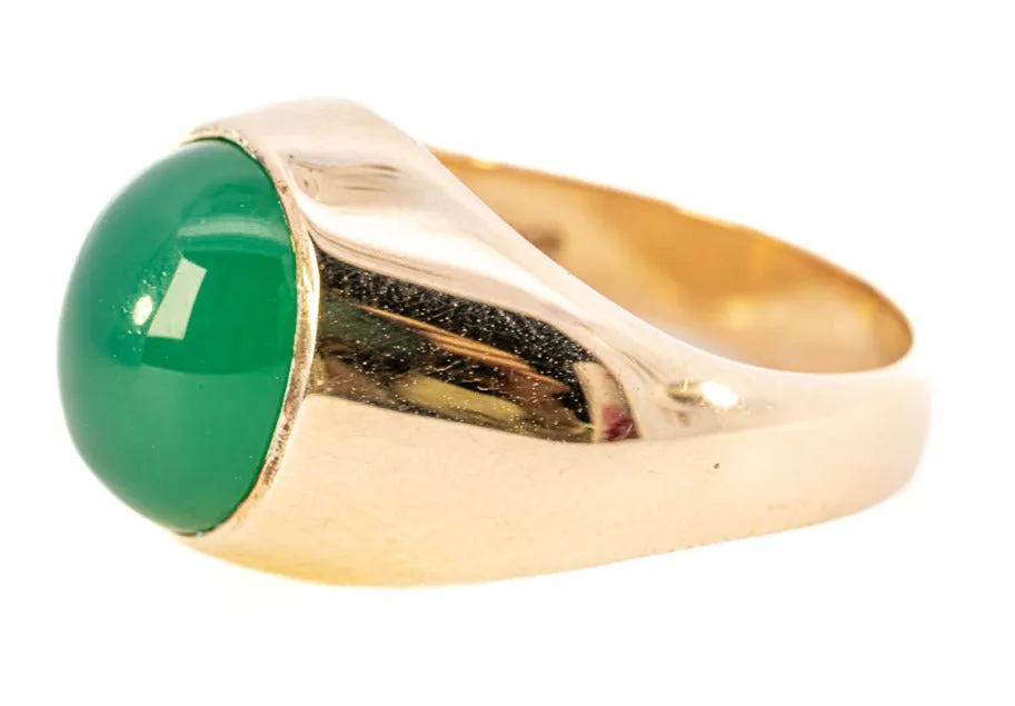 Exclusive 9ct Yellow Gold Agate Men's Ring: The Pinnacle of Elegance
