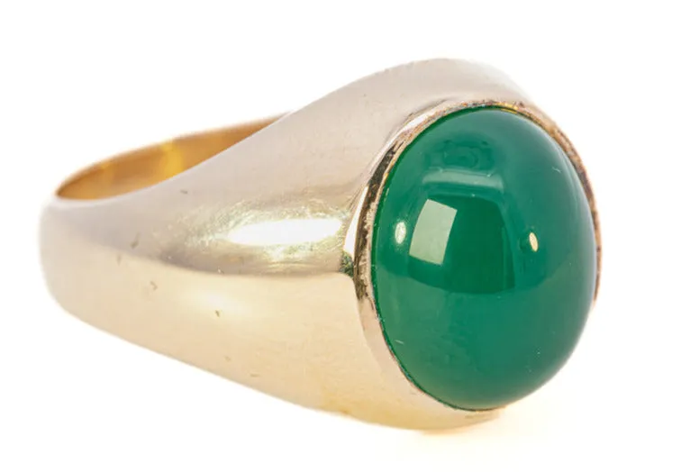 Exclusive 9ct Yellow Gold Agate Men's Ring: The Pinnacle of Elegance