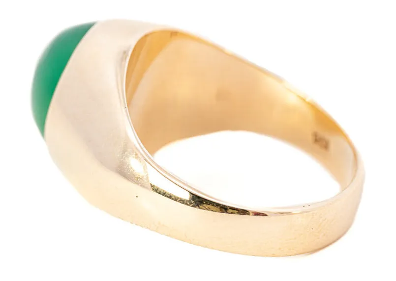Exclusive 9ct Yellow Gold Agate Men's Ring: The Pinnacle of Elegance