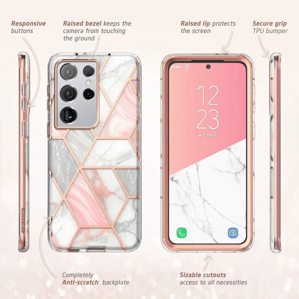 Galaxy S21 Ultra Cosmo Case(open box) - Marble Pink