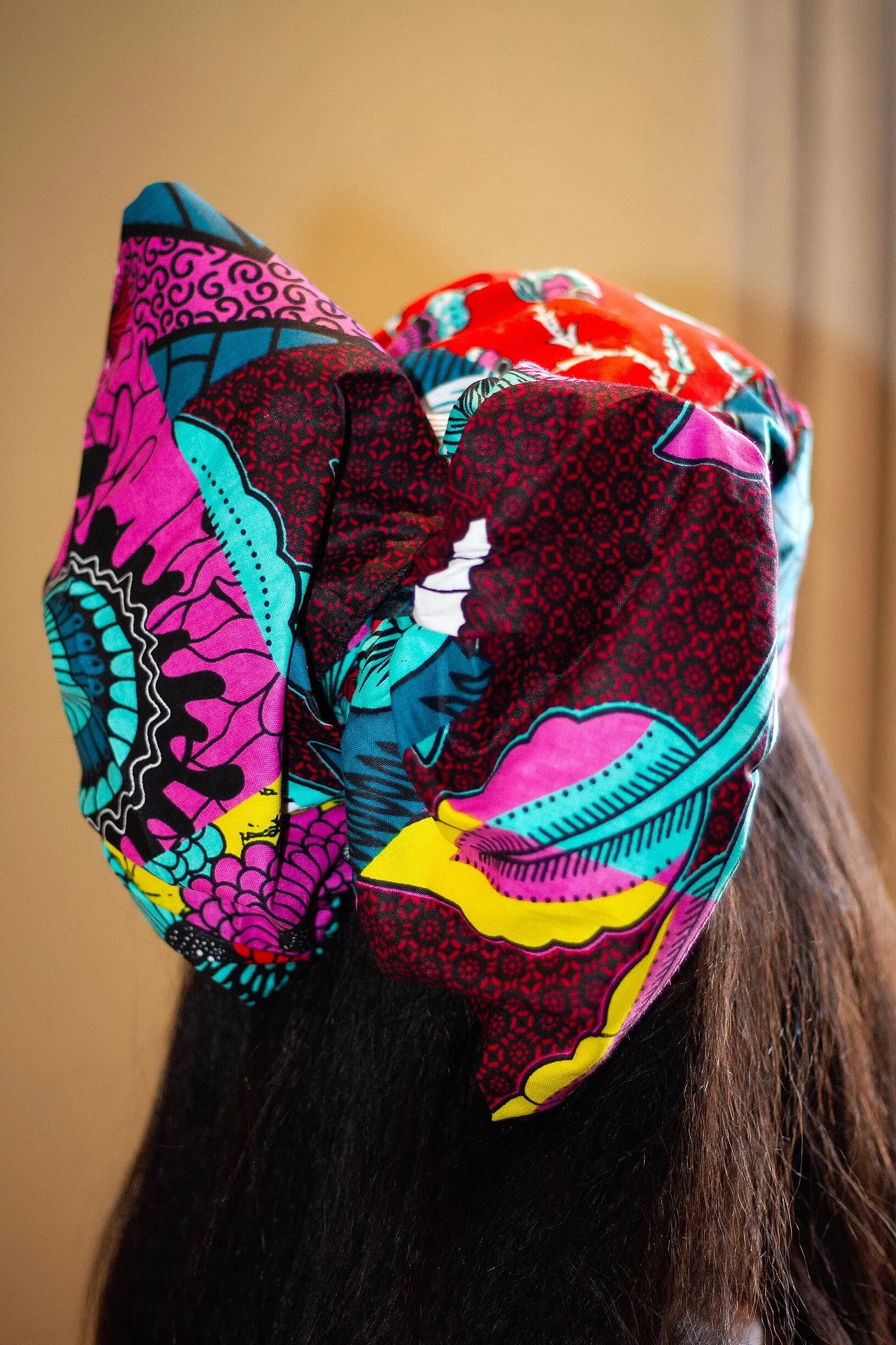 Gift Bundle African Ankara Print Headwrap/Headtie with Rattan Earring- Ofurre