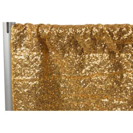 Glitz Sequin 12ft H x 112" W Drape/Backdrop panel - Gold
