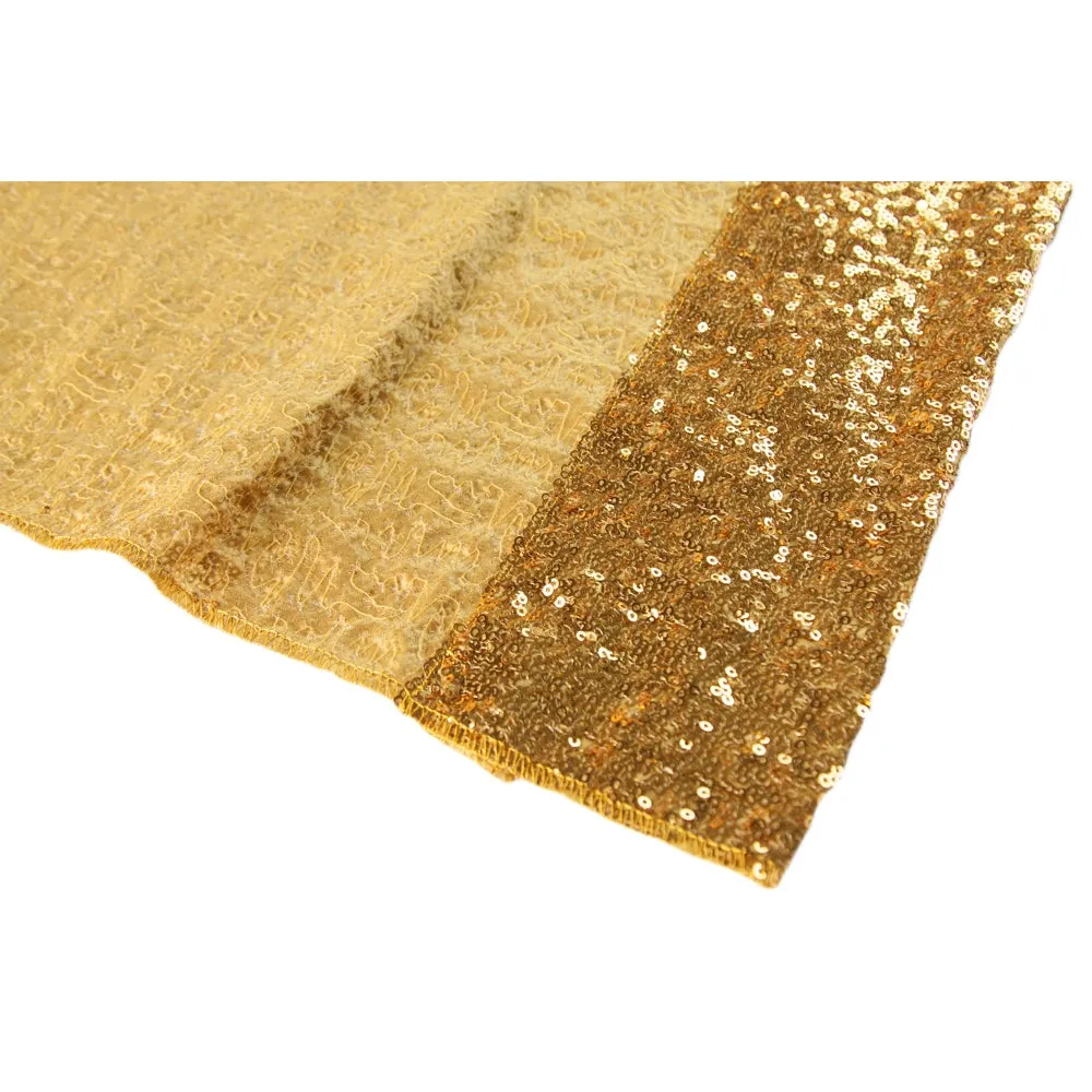 Glitz Sequin 12ft H x 112" W Drape/Backdrop panel - Gold