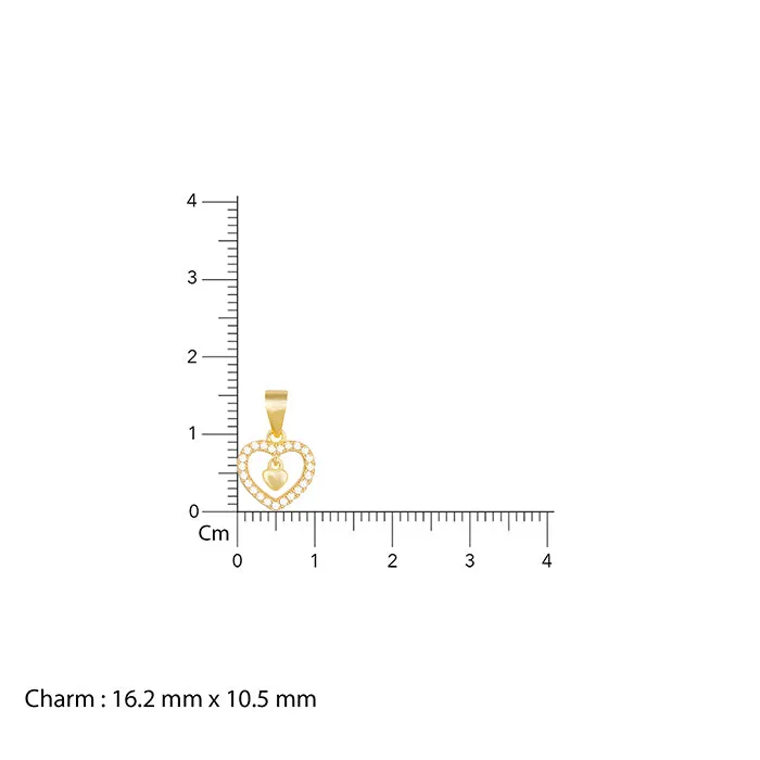 Golden Love Droplet Pendant With Link Chain
