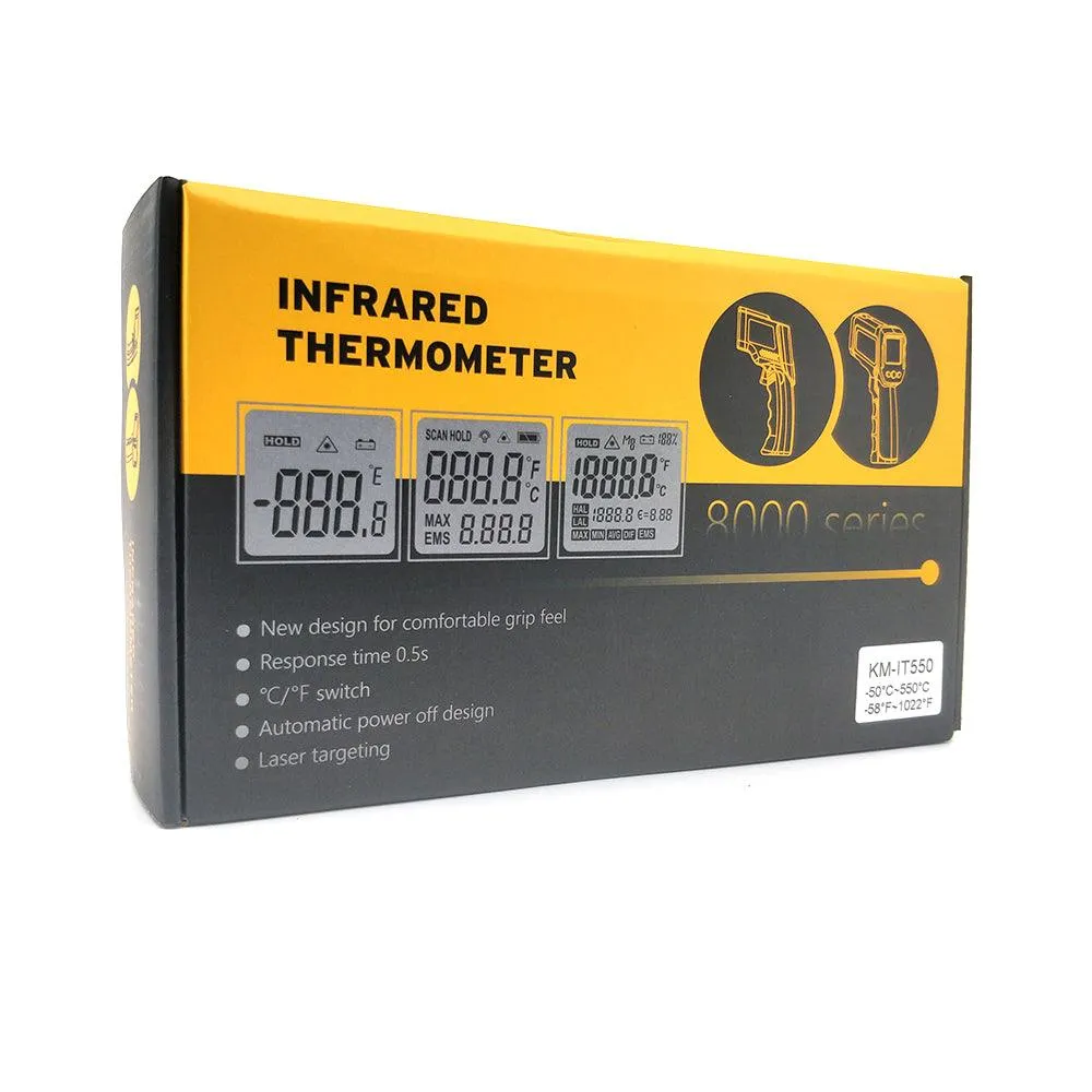 Infrared Thermometer Gun -50C to  580C (Black)