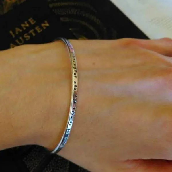 Jane Austen Pride and Prejudice Quote Bracelet
