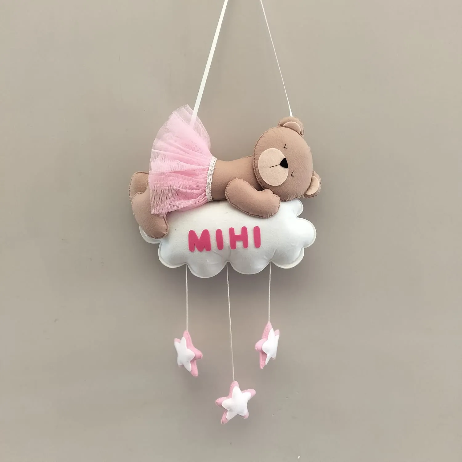 Junior Dreamy Teddy Personalised Wall Hanging