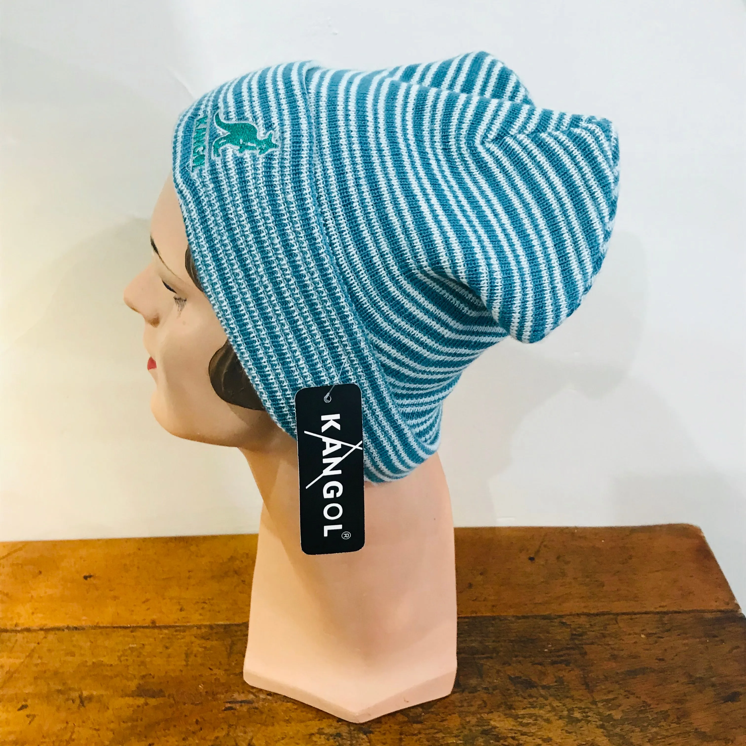 Kangol - Slouch Beanie - Unisex - Green   White Stripes