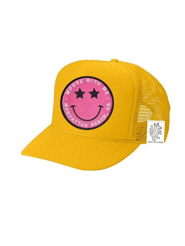 KIDS Trucker Hat with Interchangeable Velcro Patch (Gold)