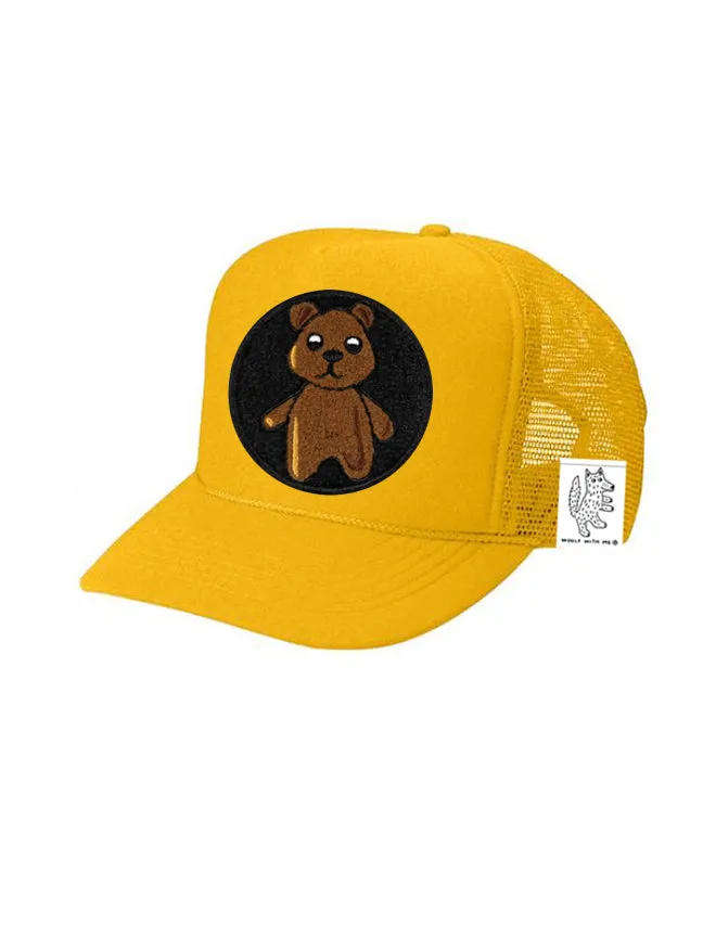 KIDS Trucker Hat with Interchangeable Velcro Patch (Gold)