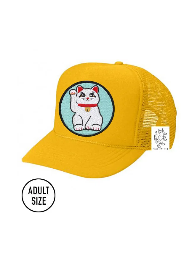 KIDS Trucker Hat with Interchangeable Velcro Patch (Gold)