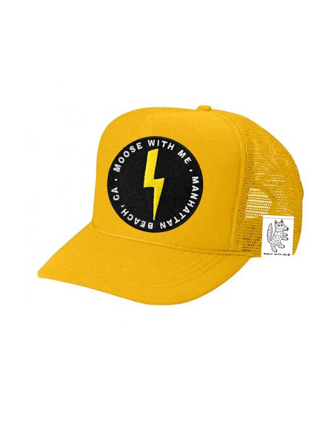KIDS Trucker Hat with Interchangeable Velcro Patch (Gold)