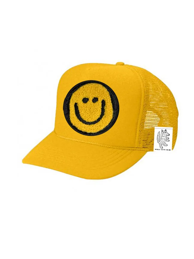 KIDS Trucker Hat with Interchangeable Velcro Patch (Gold)