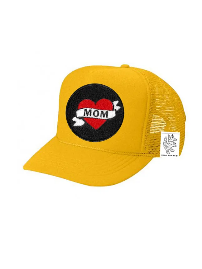 KIDS Trucker Hat with Interchangeable Velcro Patch (Gold)