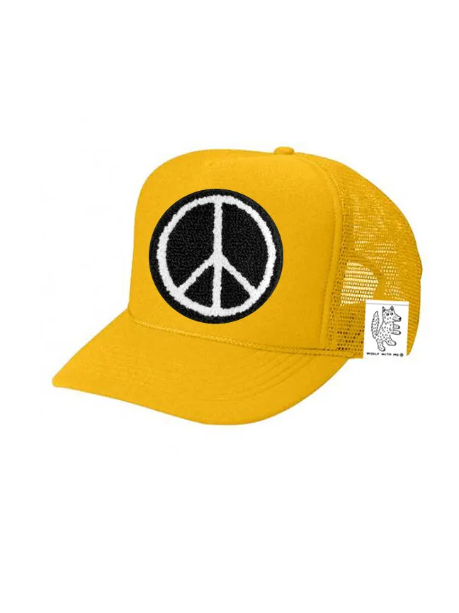KIDS Trucker Hat with Interchangeable Velcro Patch (Gold)