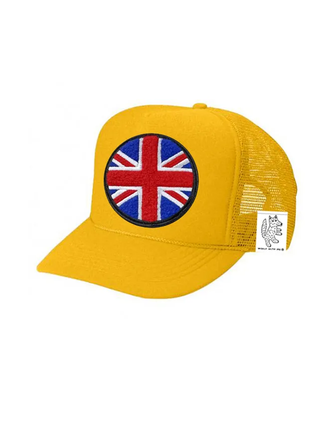 KIDS Trucker Hat with Interchangeable Velcro Patch (Gold)
