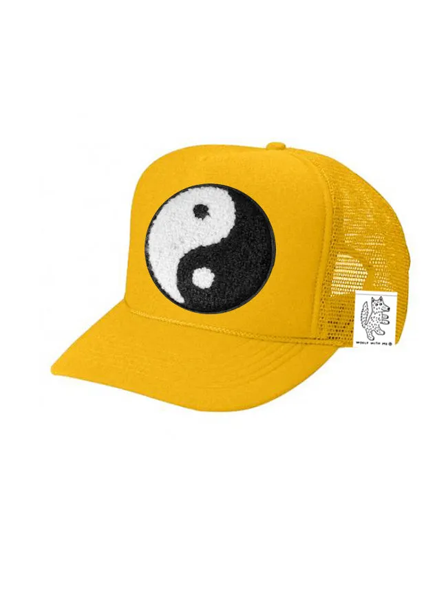 KIDS Trucker Hat with Interchangeable Velcro Patch (Gold)