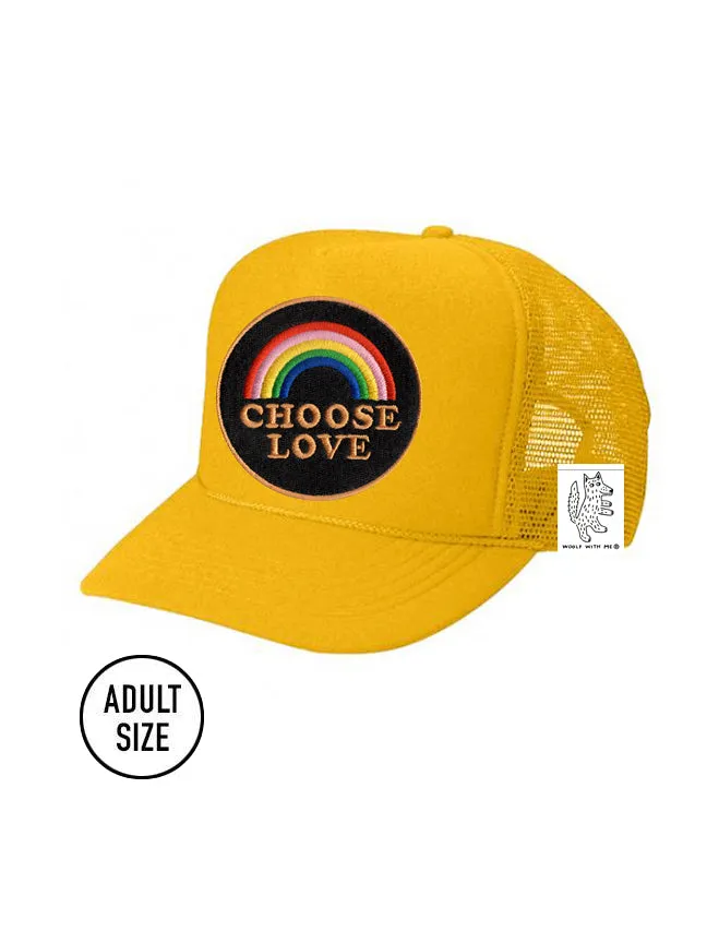 KIDS Trucker Hat with Interchangeable Velcro Patch (Gold)