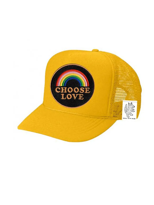 KIDS Trucker Hat with Interchangeable Velcro Patch (Gold)